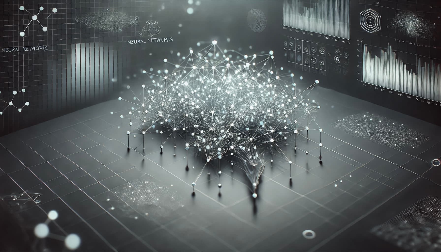 Modern AI technology background representing artificial intelligence solutions for educational institutions and businesses